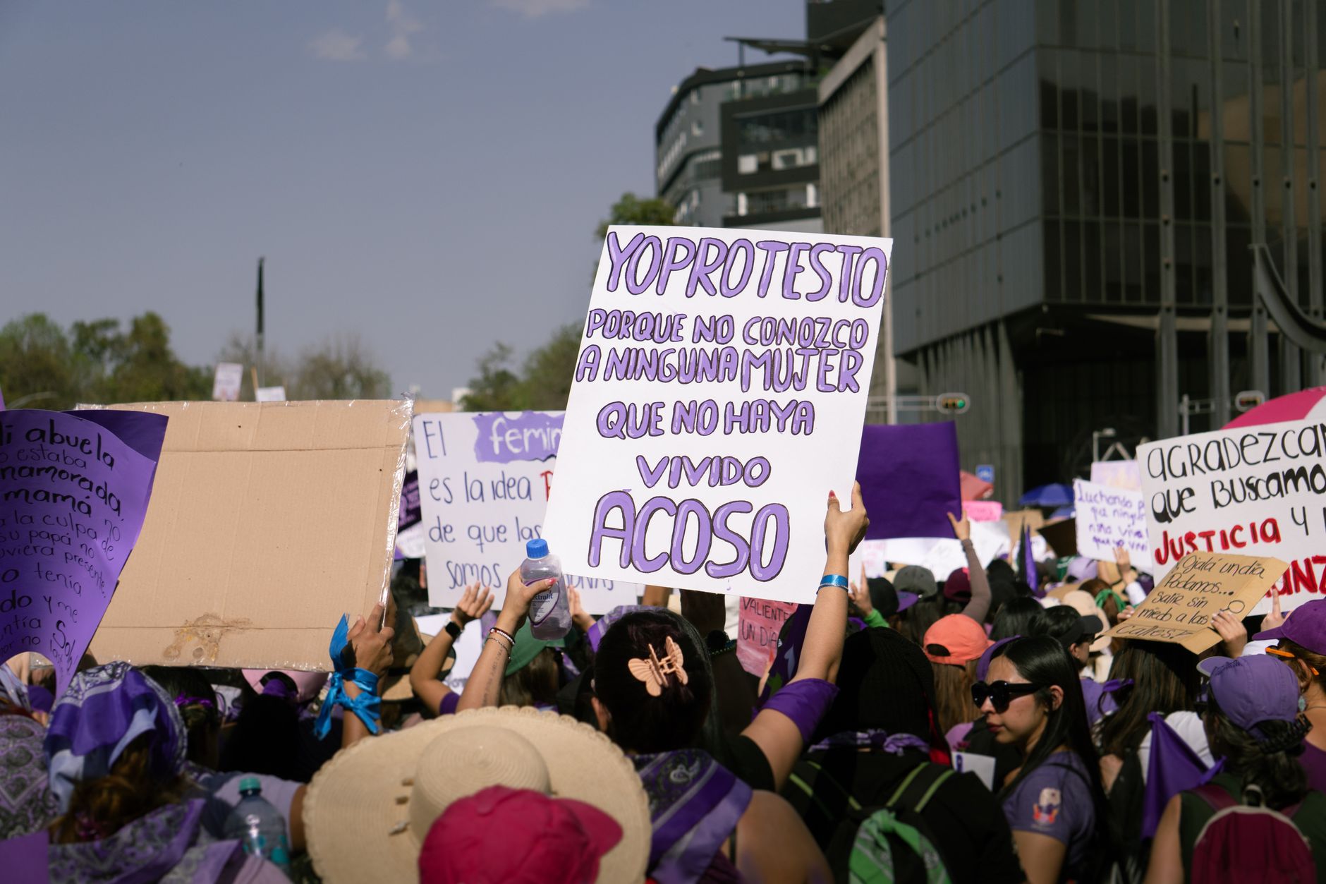 A vibrant protest in Mexico City for women's rights and empowerment.